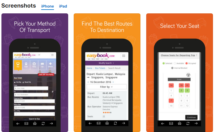 Easybook App for Bus Booking
