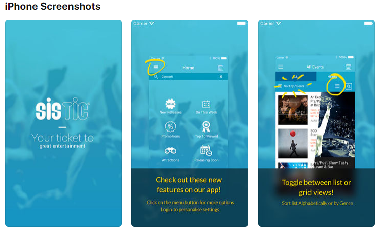 SISTIC App for Parade Tickets Booking